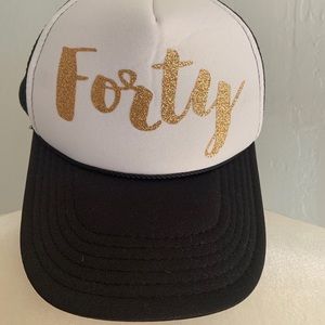 Trucker Hat- with Gold Glitter Fourty